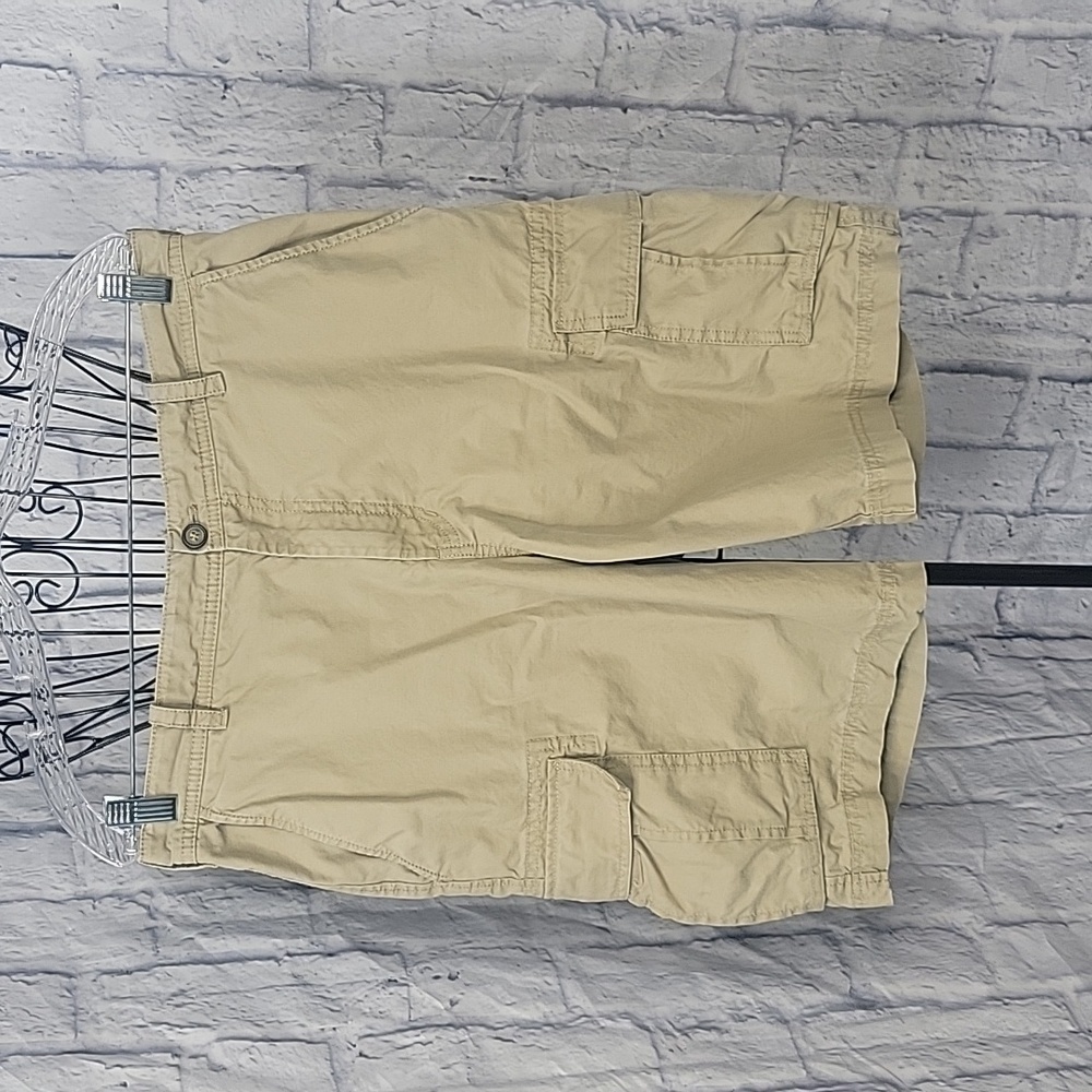 IZOD Seaside Poplin Men's Cargo Tan Shorts Size 34